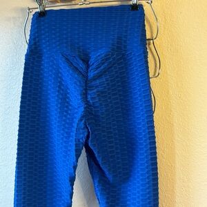 SHEIN royal blue high waist spandex leggings butt ruching size small like new.